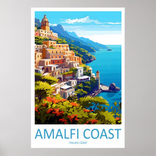 Amalfi-Reise Vintage-Skigebiet Nationalplakat Poster