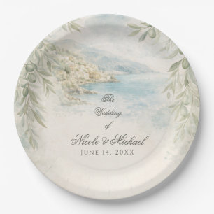 Amalfi Reverie — Mediterrane Hochzeit am Meer Pappteller