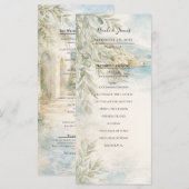Amalfi Reverie Mediterranean Coast Wedding Program Menükarte (Vorne/Hinten)