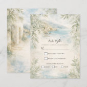 Amalfi Reverie Mediterranean Coastal RSVP Einladung (Vorne/Hinten)