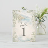 Amalfi Reverie Mediterranean Coastal Table Number Einladung (Stehend Vorderseite)