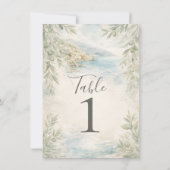 Amalfi Reverie Mediterranean Coastal Table Number Einladung (Rückseite)