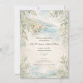 Amalfi Reverie — Mediterranean Coastal Wedding Einladung (Vorderseite)