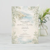 Amalfi Reverie — Mediterranean Coastal Wedding Einladung (Stehend Vorderseite)