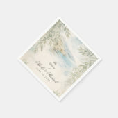 Amalfi Reverie — Mediterranean Coastal Wedding Serviette (Ecke)