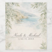 Amalfi Reverie — Mediterranean Coastal Wedding Weinetikett (Einzelnes Label)