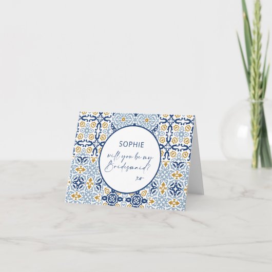 Amalfi Tile Blau gelb wirst du meine Bridesmaid se (Vorderseite)