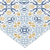 Amalfi Tile Blau Gelbes Brautparty Mittelgroßer Tischläufer (Ecke)