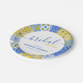 Amalfi Tile Braut-Shower-Brunch Sekt Pappteller (Schrägansicht)