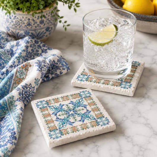 Amalfi Tile Design Steinuntersetzer
