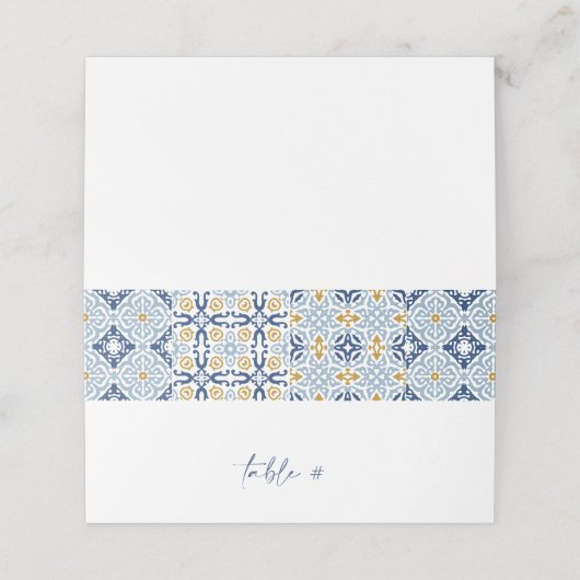 Amalfi Tile Sommer geklappte Platzkarte (Außenseite Aufgefaltet)