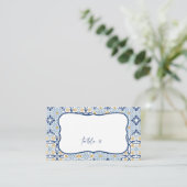 Amalfi Tile Summer Flat Platzkarte Visitenkarte (Stehend Vorderseite)
