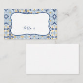 Amalfi Tile Summer Flat Platzkarte Visitenkarte (Vorne/Hinten)