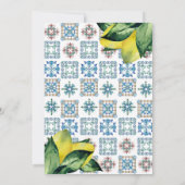 Amalfi Tile & Watercolor Lemon Hochzeit Einladunge Einladung (Rückseite)