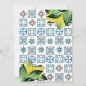 Amalfi Tile & Watercolor Lemon Hochzeit Einladunge Einladung (Rückseite)
