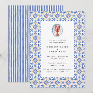 Amalfi Tiles Engagement Party für Nautische Lobste Einladung