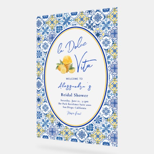 Amalfi Tiles Italienisches Sommer-Brautparty Acrylschild (Winkel)