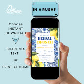 Amalfi Tiles Lemon Mediterranean Bridal Brunch Einladung