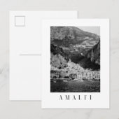 Amalfi town postcard in black and white postkarte (Vorne/Hinten)