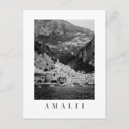 Amalfi town postcard in black and white postkarte