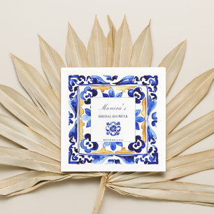 Amalfi Vietri italienische blaue Fliesen Junggesel Serviette
