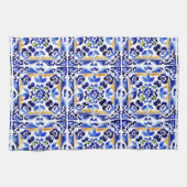 Amalfi Vietri Italienische blaue Fliesen Mittelmee Geschirrtuch (Horizontal)