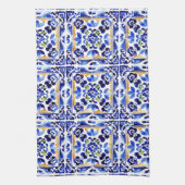 Amalfi Vietri Italienische blaue Fliesen Mittelmee Geschirrtuch (Vertikal)