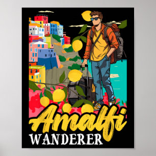 Amalfi Wanderer Italien Amalfiküste Zitrone Reisen Poster