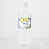 Amalfi Wasserfarbe Lemon Dusche Wasserflaschenetikett (Vorderseite)