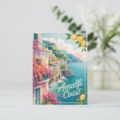 Amalfi Wasserfarbe Postkarte (Stehend Vorderseite)