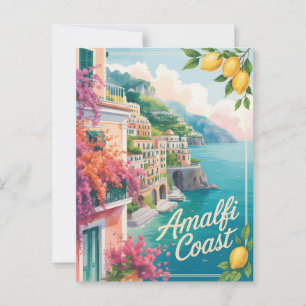 Amalfi Wasserfarbe Postkarte
