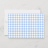 Amalfi-Zitronen-Blau-Gingham Dankeskarte (Rückseite)