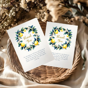 Amalfi-Zitronen-Kranz Ciao Baby Baby Shower Dankeskarte
