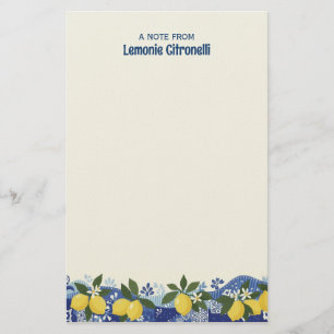 Amalfi-Zitronen Personalisierte Italienische Zitro Briefpapier