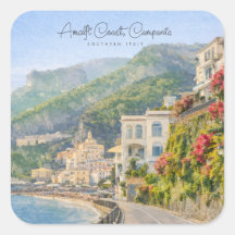 Amalfiküste Aquarell Romantisches Reiseandenken