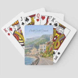 Amalfiküste Aquarell Romantisches Reiseandenken Spielkarten