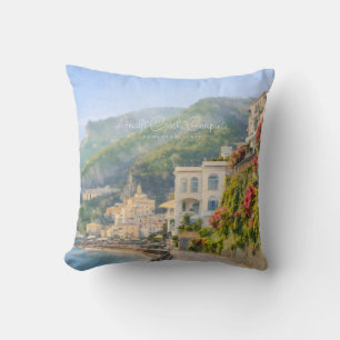 Amalfiküste Aquarell Romantisches Reisesouvenir Kissen