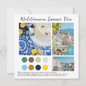 Amalfiküste | Farbpalette der mediterranen Tiles Einladung (Vorderseite)