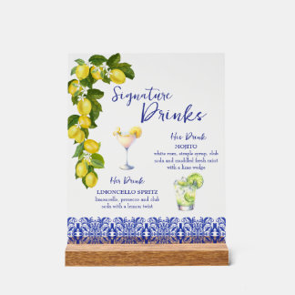 Amalfiküste I Italienische Zitronen- und Blaukache Acrylschild