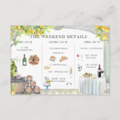 Amalfiküste | Illustrierte Angaben zum Hochzeitsta Begleitkarte (Vorderseite)