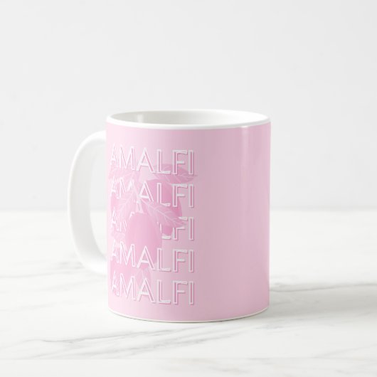 Amalfiküste, Italien, Reisekunst, Preppy, Pink Kaffeetasse (Vorderseite Links)