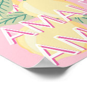 Amalfiküste, Italien, Reisekunst, Preppy, Pink Poster (Ecke)