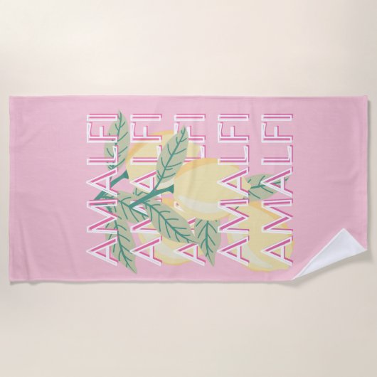 Amalfiküste, Italien, Reisekunst, Preppy, Pink Strandtuch (Vorderseite)