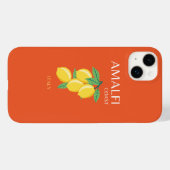 Amalfiküste, Italien, Reisekunst, Retro, Orange Case-Mate iPhone Hülle (Rückseite (Horizontal))