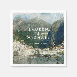 Amalfiküste italitale landschaftliche Hochzeitsnap Serviette