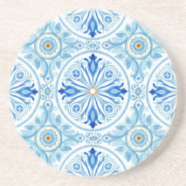 Amalfiküste Mediterran Blau Fliese Sandstein Getränkeuntersetzer