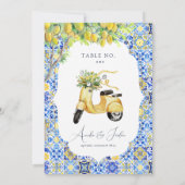 Amalfiküste | Mediterranean Lemon Tiles Wedding Einladung (Rückseite)