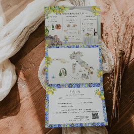 Amalfiküste | Mittelmeer - Fahrplan Dreifach-gefaltete Programmkarte