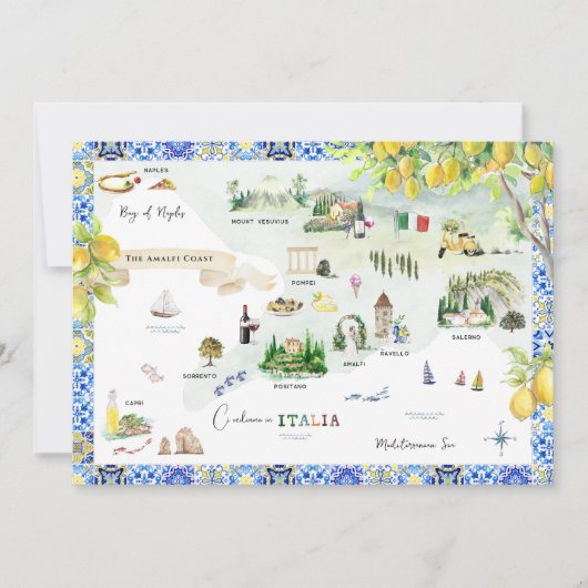 Amalfiküste | Mittelmeer - Fahrplan Einladung (Vorderseite)