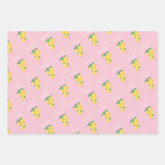 Amalfiküste, Preppy Room, Rosa Geschenkpapier Set (Vorderseite)